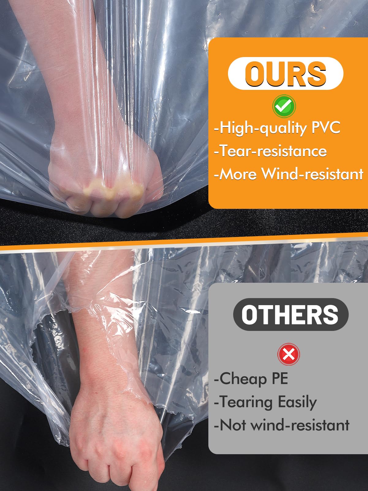 Aulock tarp corner grommets with reinforced edges for secure setup.