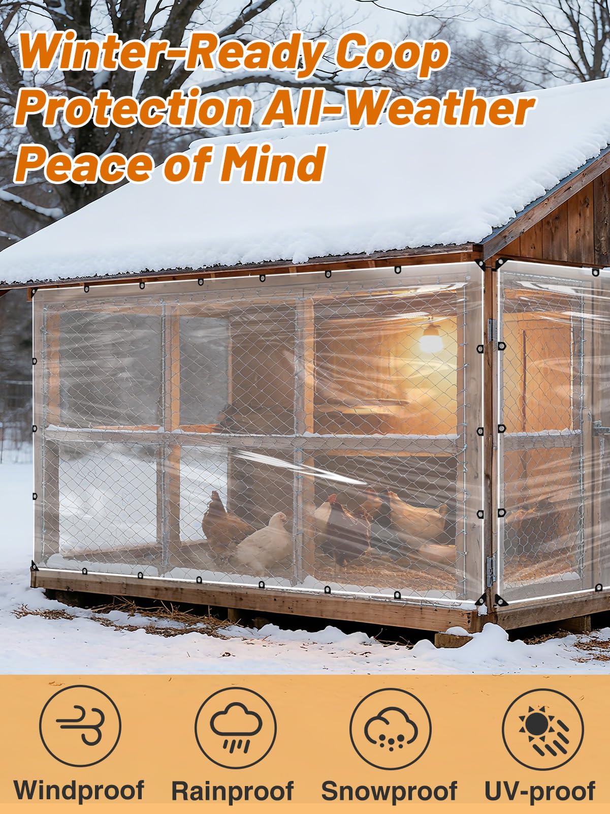 Aulock clear tarp made of waterproof material for versatile seasonal coverage.