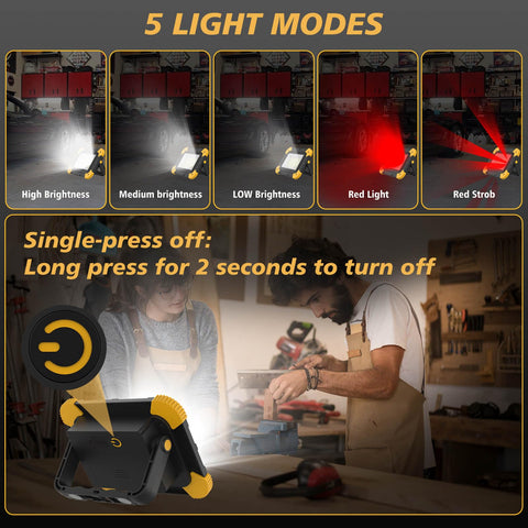 AUMIO flood light compact design fits tight spaces with easy storage.