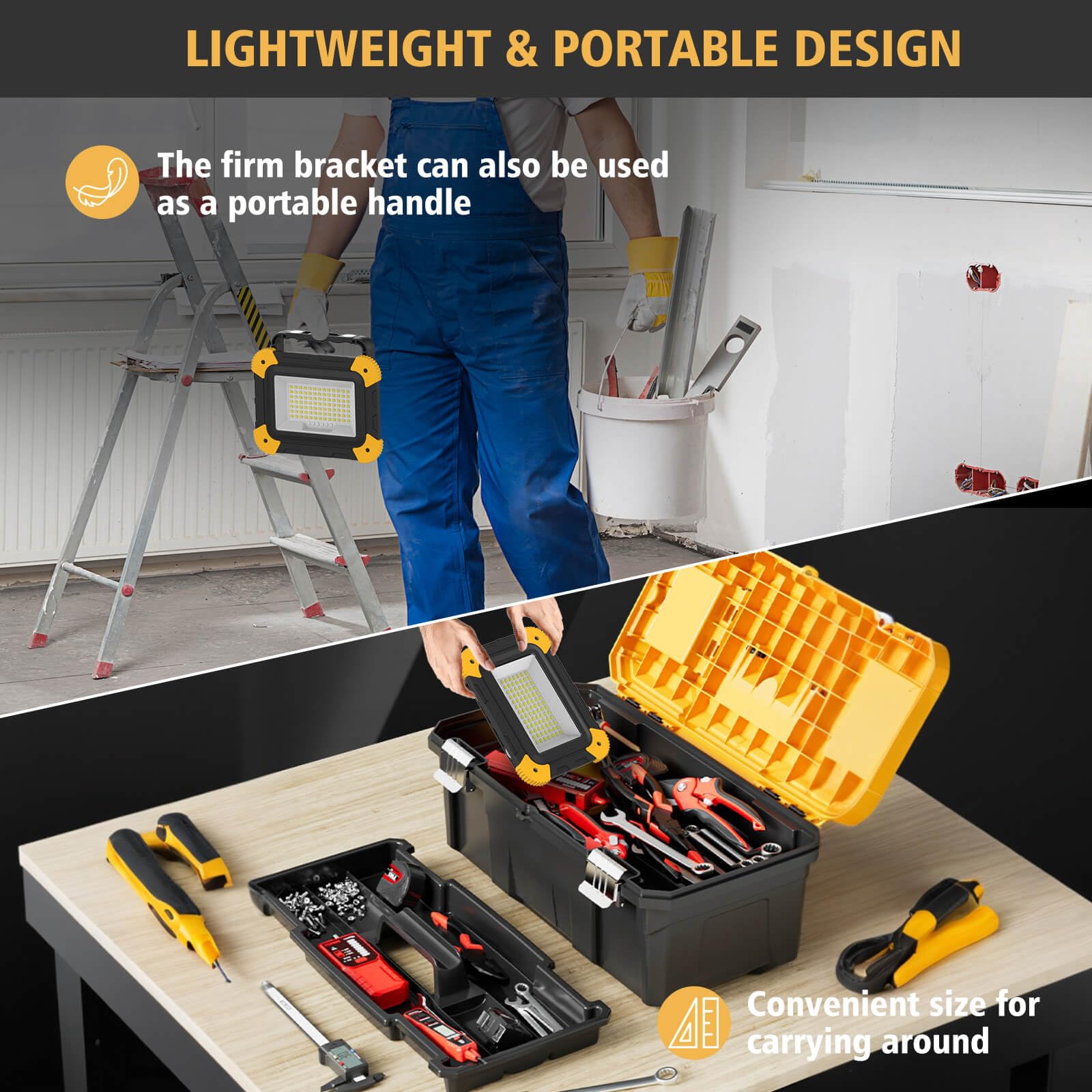 AUMIO IP42-rated light withstands rain and dust with rugged build.