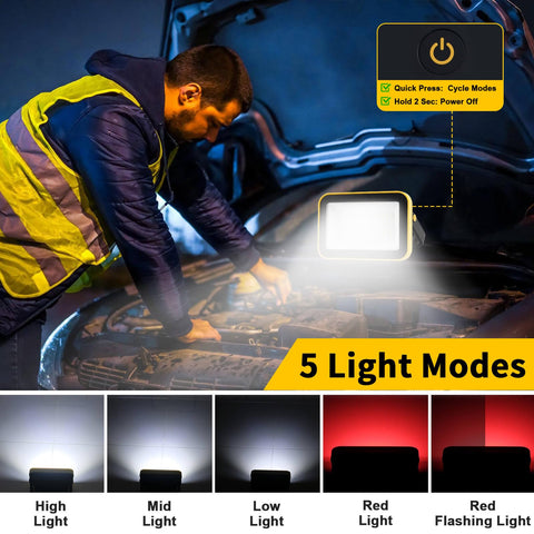 AUMIO compact flood light with stand and tripod hole.