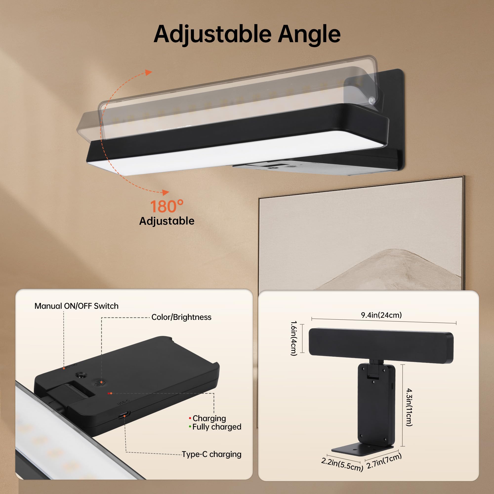 Auncko picture light highlights frames, posters, and photos with crisp illumination