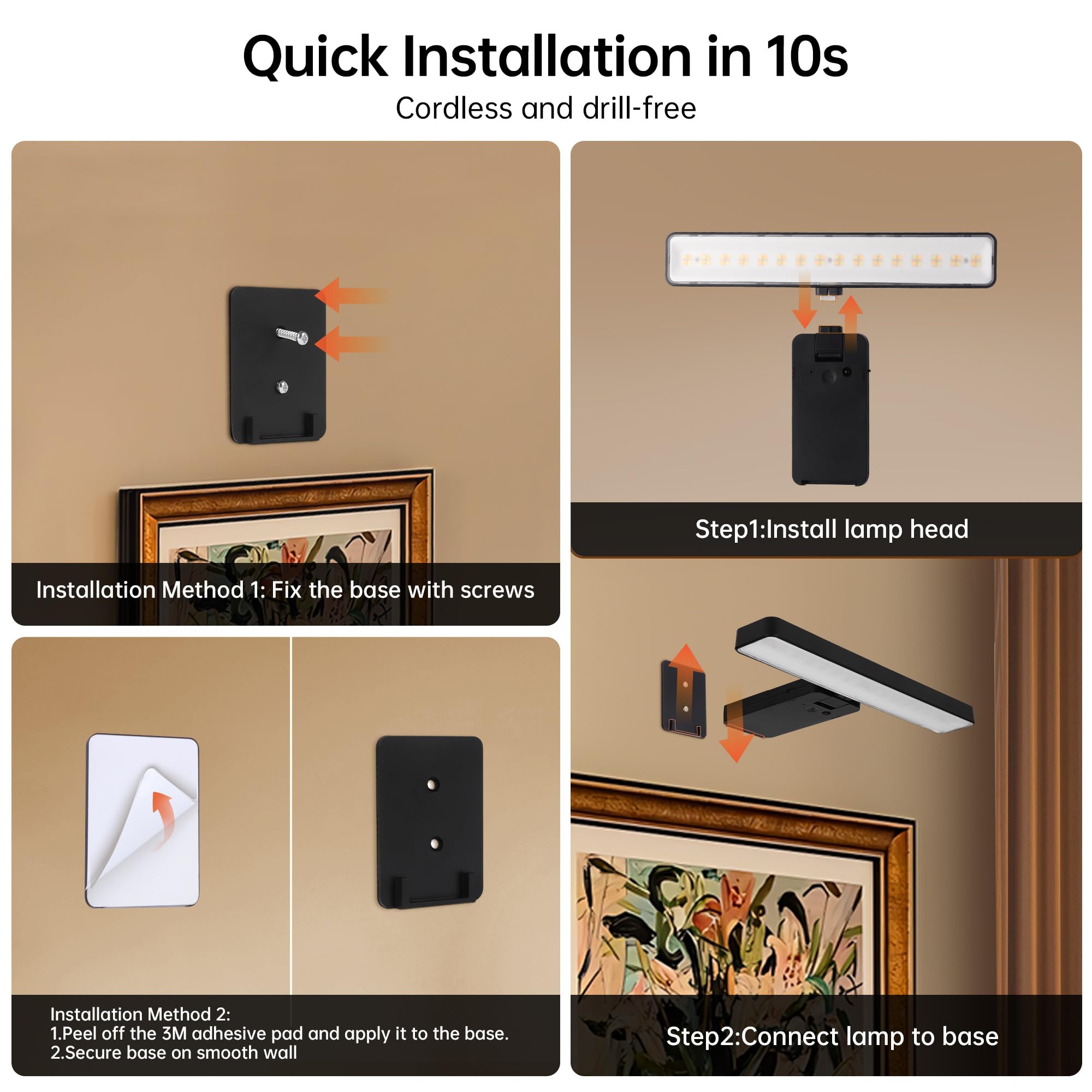 Auncko no-wiring installation keeps setup quick and damage-free