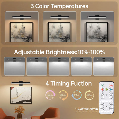 Auncko rechargeable wall light offers cordless operation and long-lasting battery