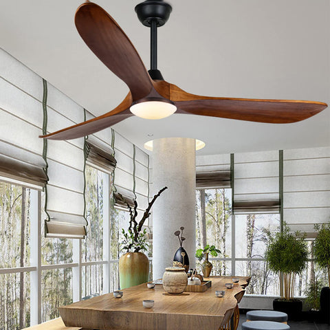 AUNLPB 52-inch ceiling fan with wood blades for quiet indoor and covered outdoor spaces.