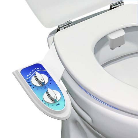 Aünsffer bidet attachment with dual nozzles for personalized cleansing.