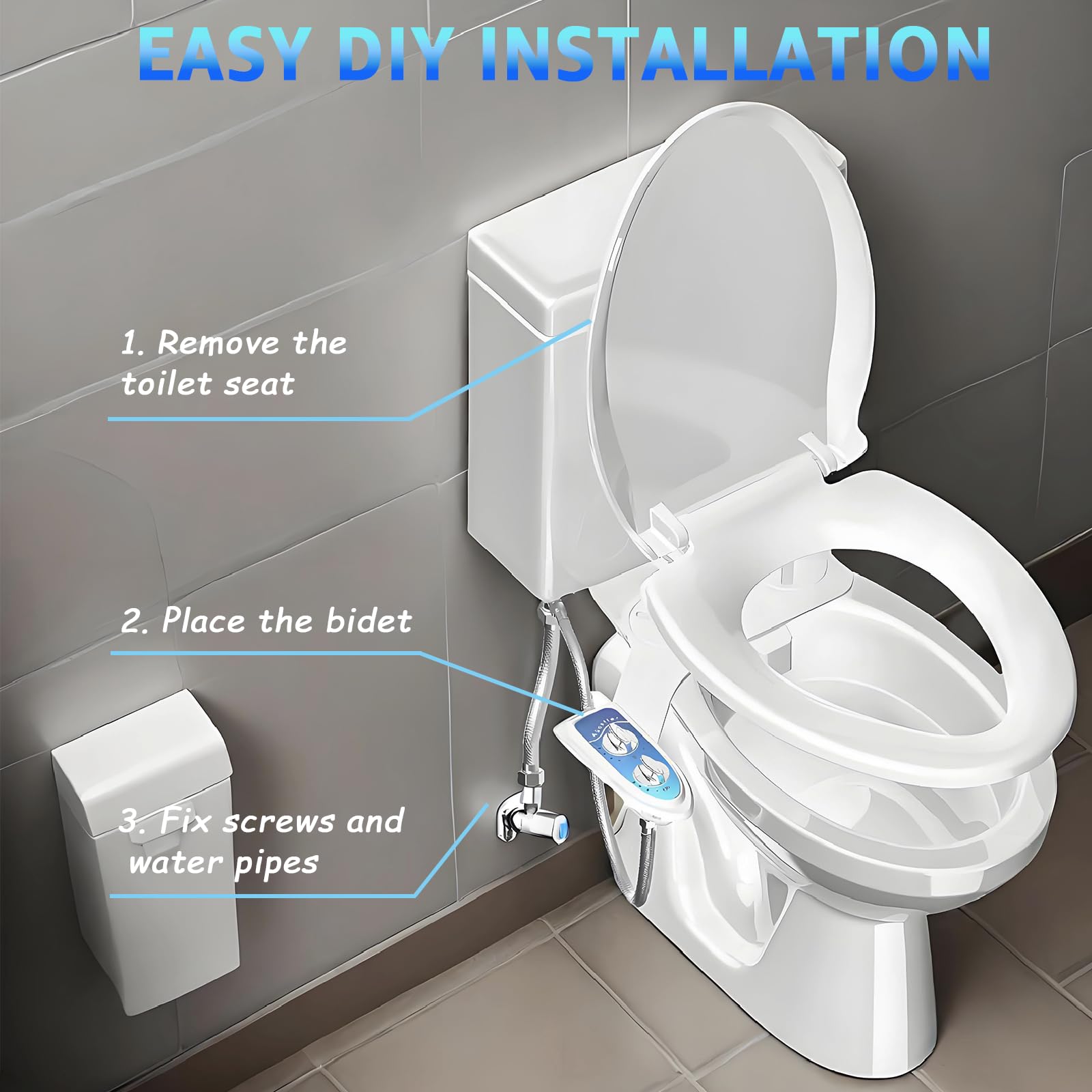 Aünsffer bidet package includes all components and user manual.