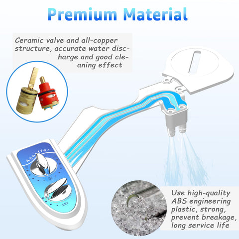 Aünsffer bidet attachment showing self-cleaning nozzle feature.