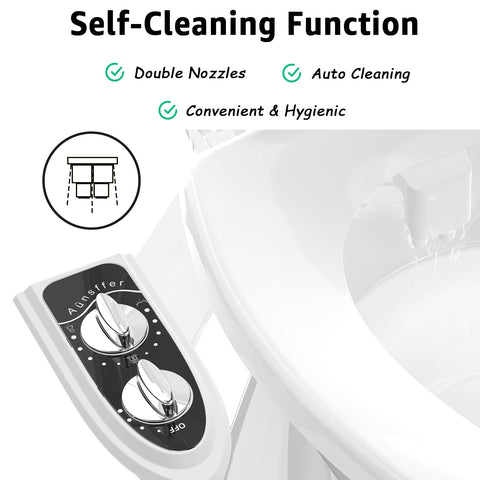 Aunsffer slim-profile bidet in black fits under the seat