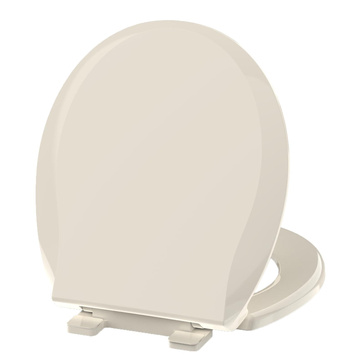 Aünsffer round almond toilet seat with soft-close for quiet bathroom visits