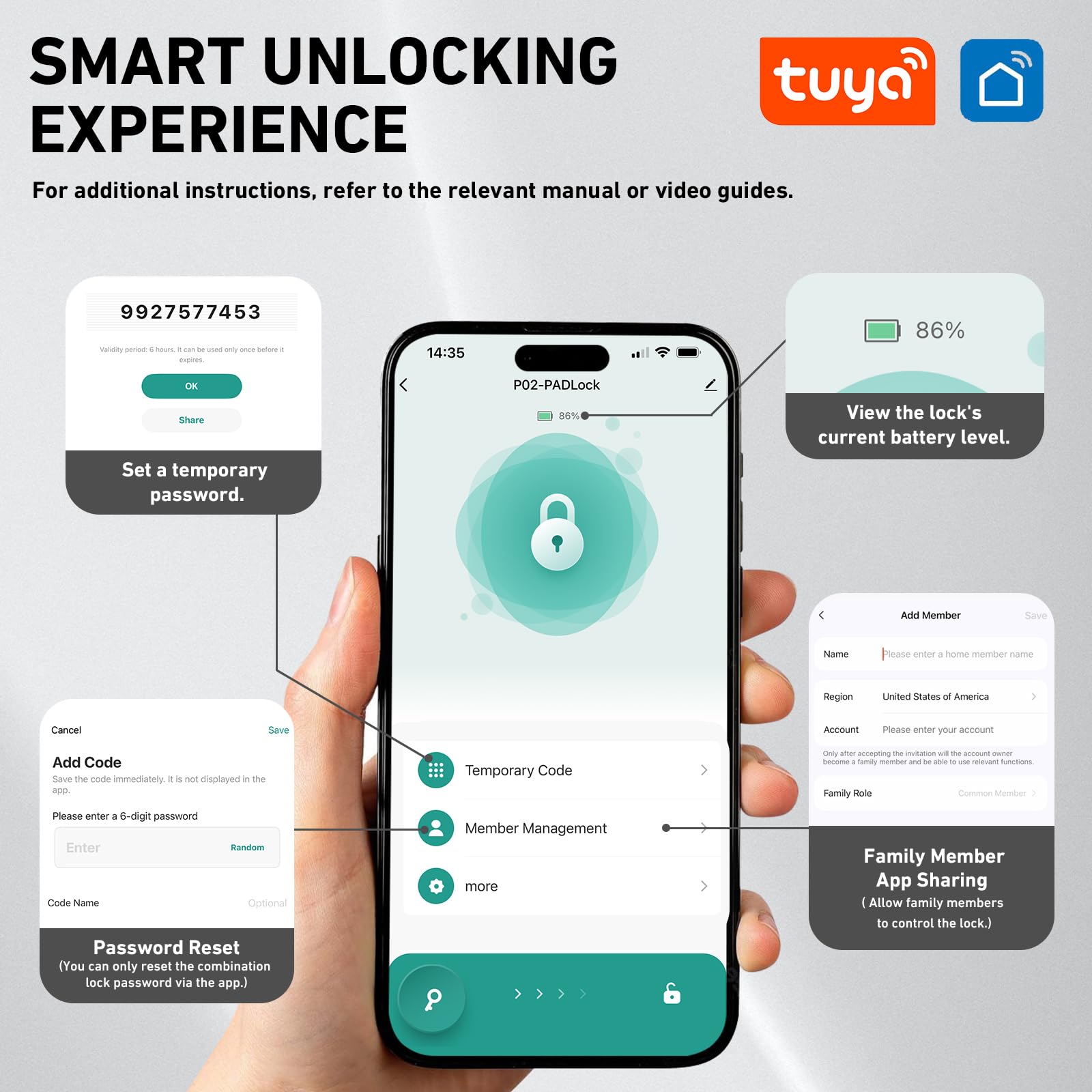 AuntyFey app-controlled lock enabling digital access and sharing