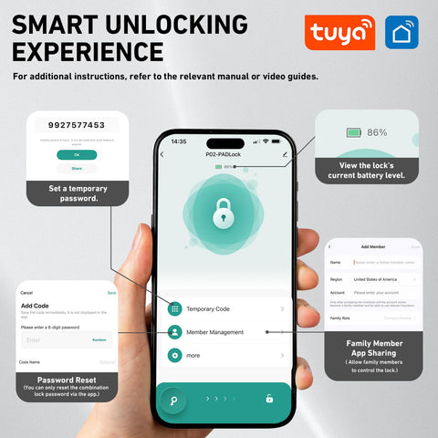 AuntyFey app-controlled lock enabling digital access and sharing