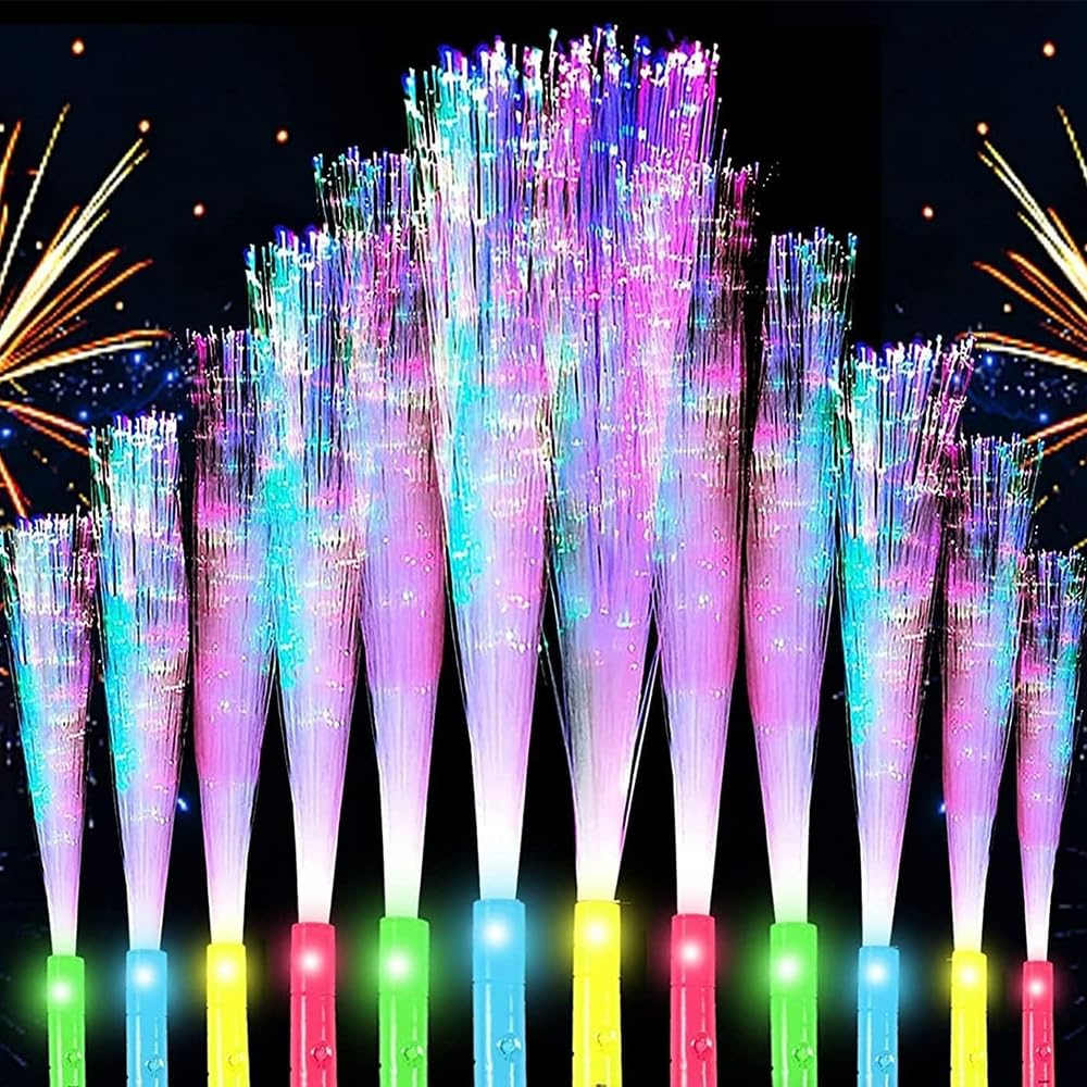 Auntzyj fiber-optic light sticks offer bright color for parties and events.