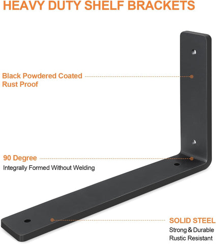 Aunulahca heavy-duty shelf brackets 10-inch vintage-industrial look for stylish displays.