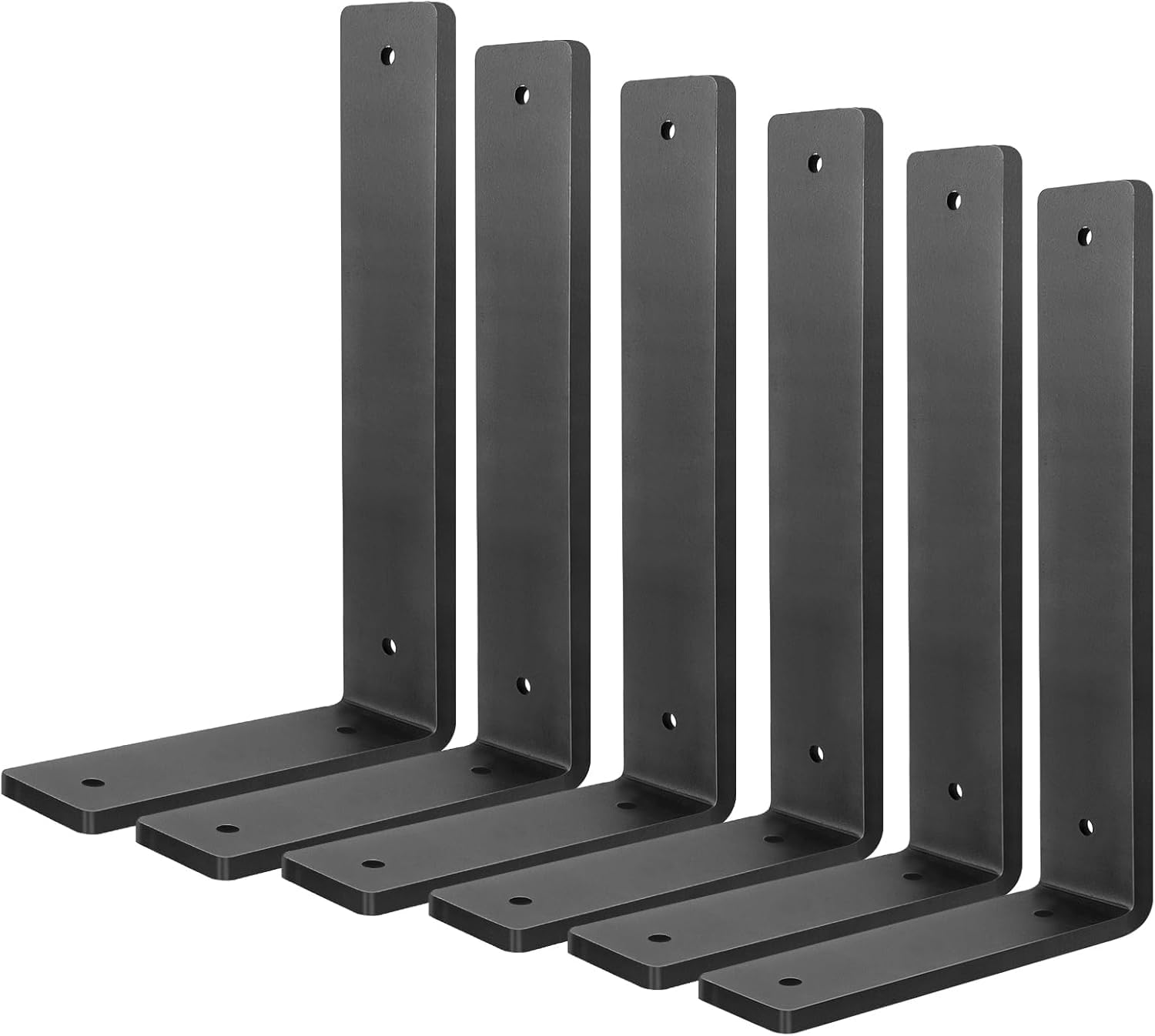 Aunulahca heavy-duty shelf brackets 10-inch front view shows sturdy open-shelf support.