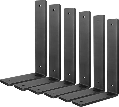 Aunulahca heavy-duty shelf brackets 10-inch front view shows sturdy open-shelf support.