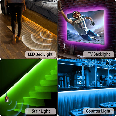 Auplf LED strip warm ambient night light for safe steps in the dark