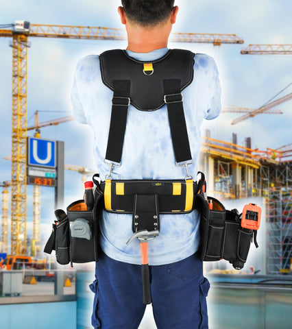 aupo-fit four-point suspender straps distribute weight for reduced waist strain