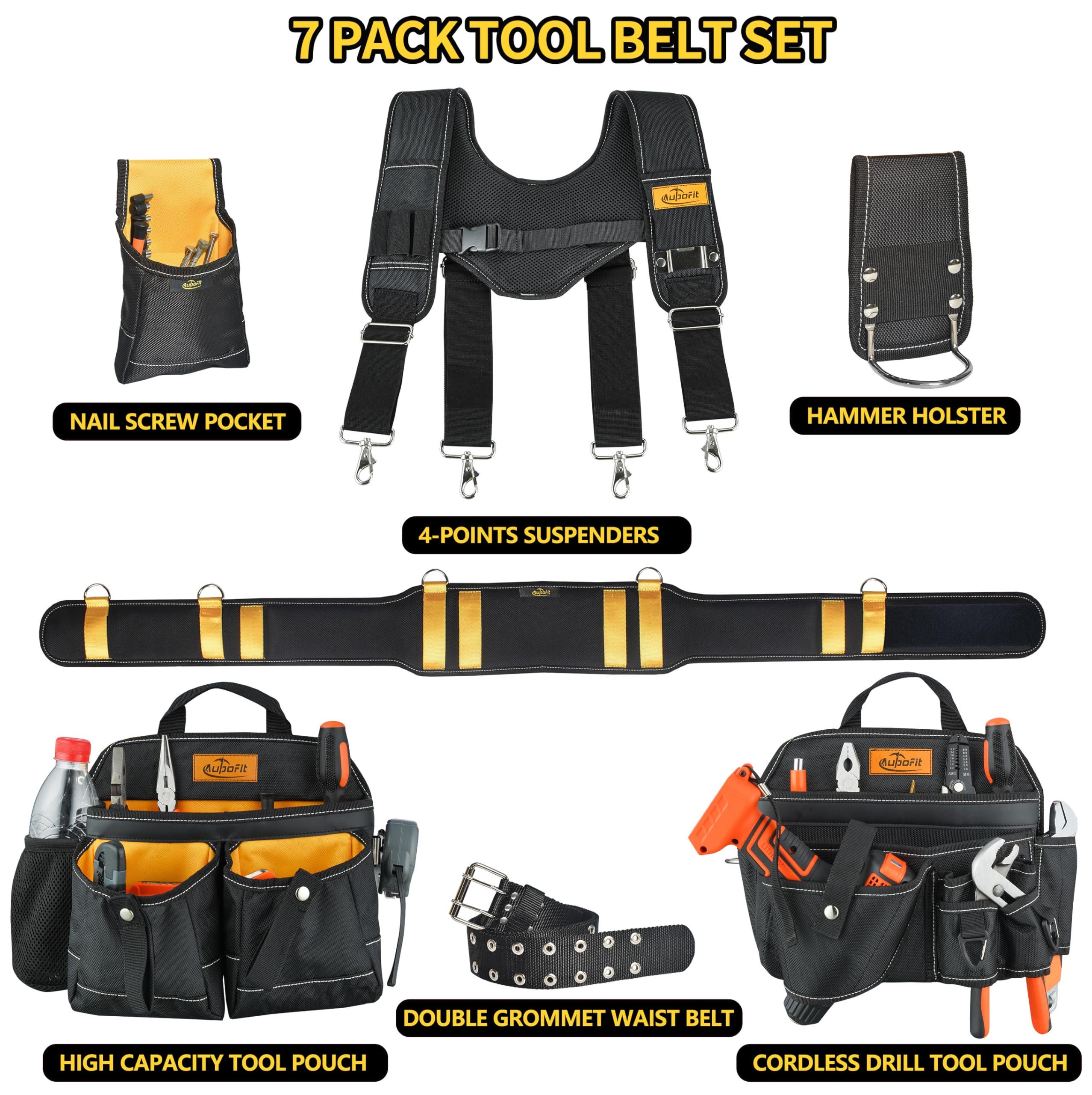 aupo-fit padded waist belt with Velcro enhances comfort throughout wear