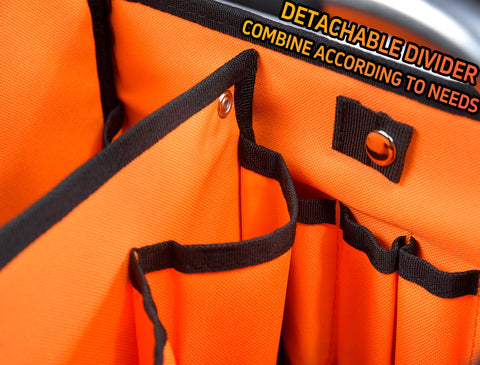 Aupofit 34 pockets organization highlights clutter-free tool storage on site