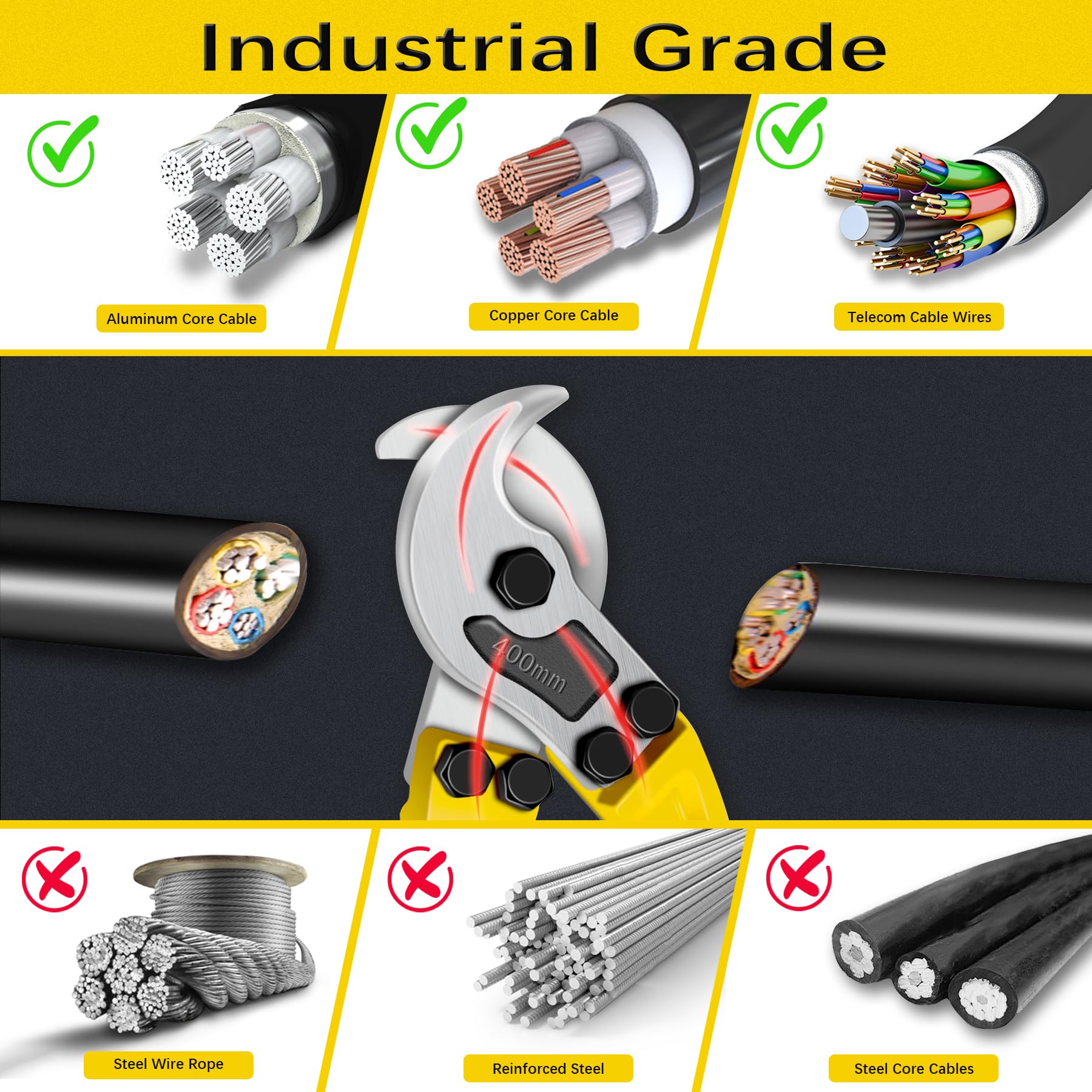 AUPREX 18 inch cable cutter ready to slice copper and aluminum cables