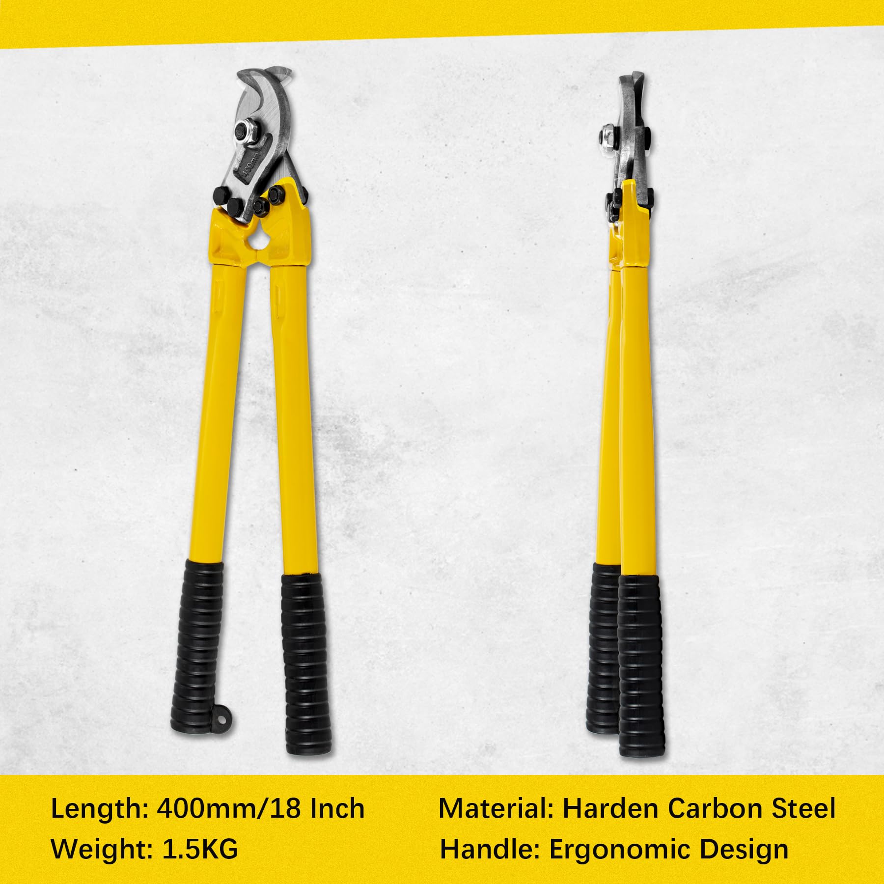 AUPREX long-handle cable cutter grip with ergonomic coating for comfortable use