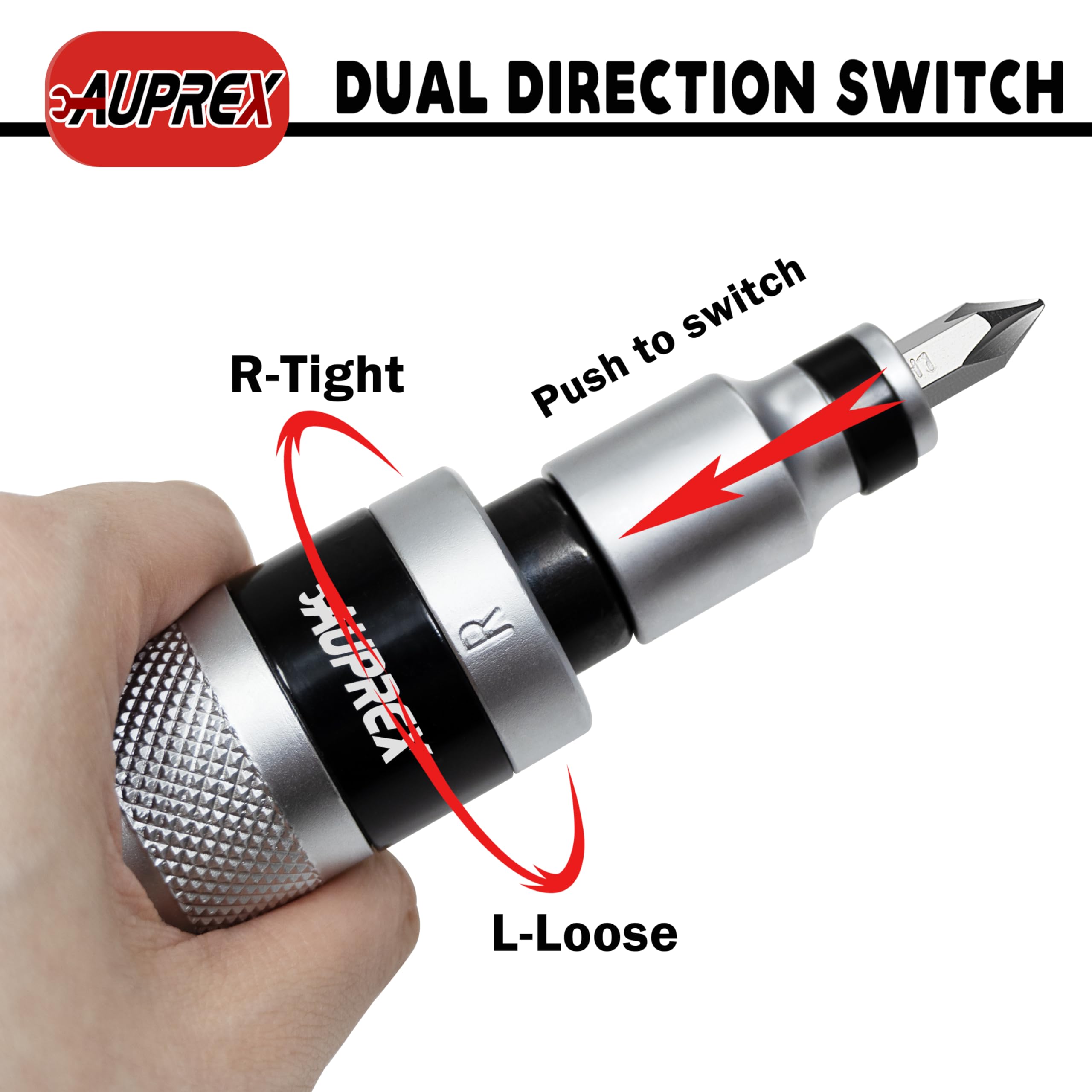 AUPREX knurled grip provides secure handling during metal work.