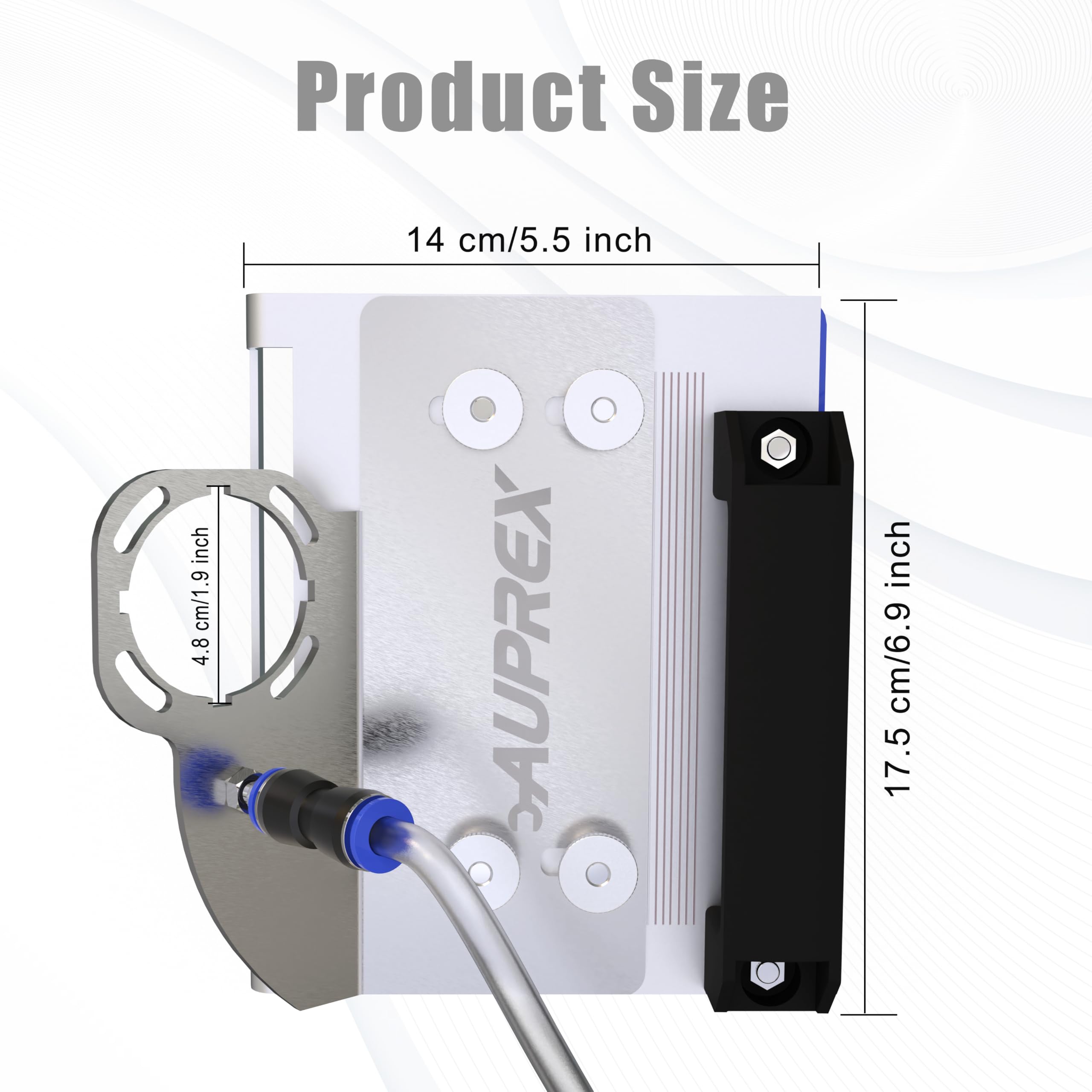 AUPREX tile chamfering tool with blade cooling tube for cooler, longer cuts.