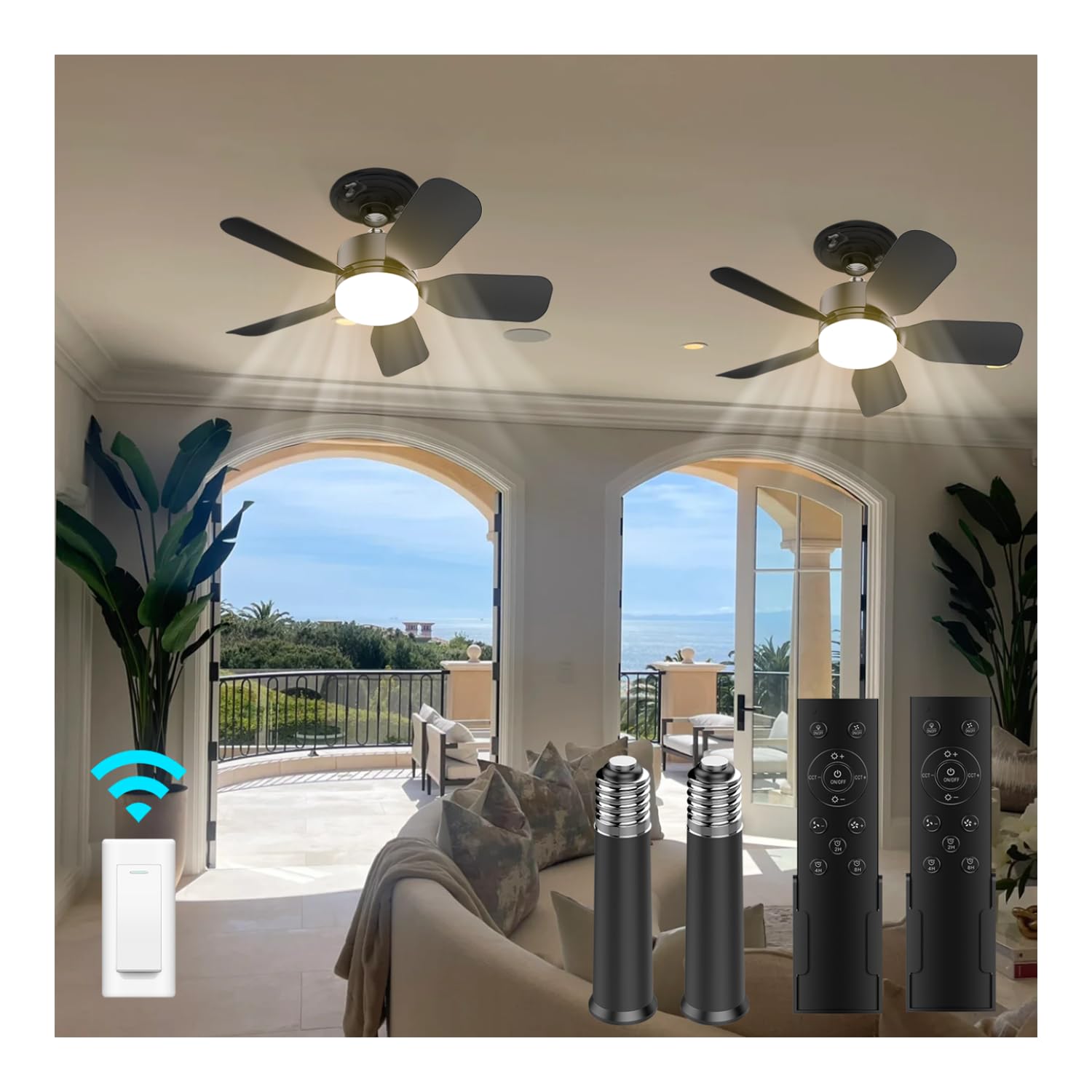 aupuslite 20-inch socket fan light with remote providing adjustable lighting for living spaces