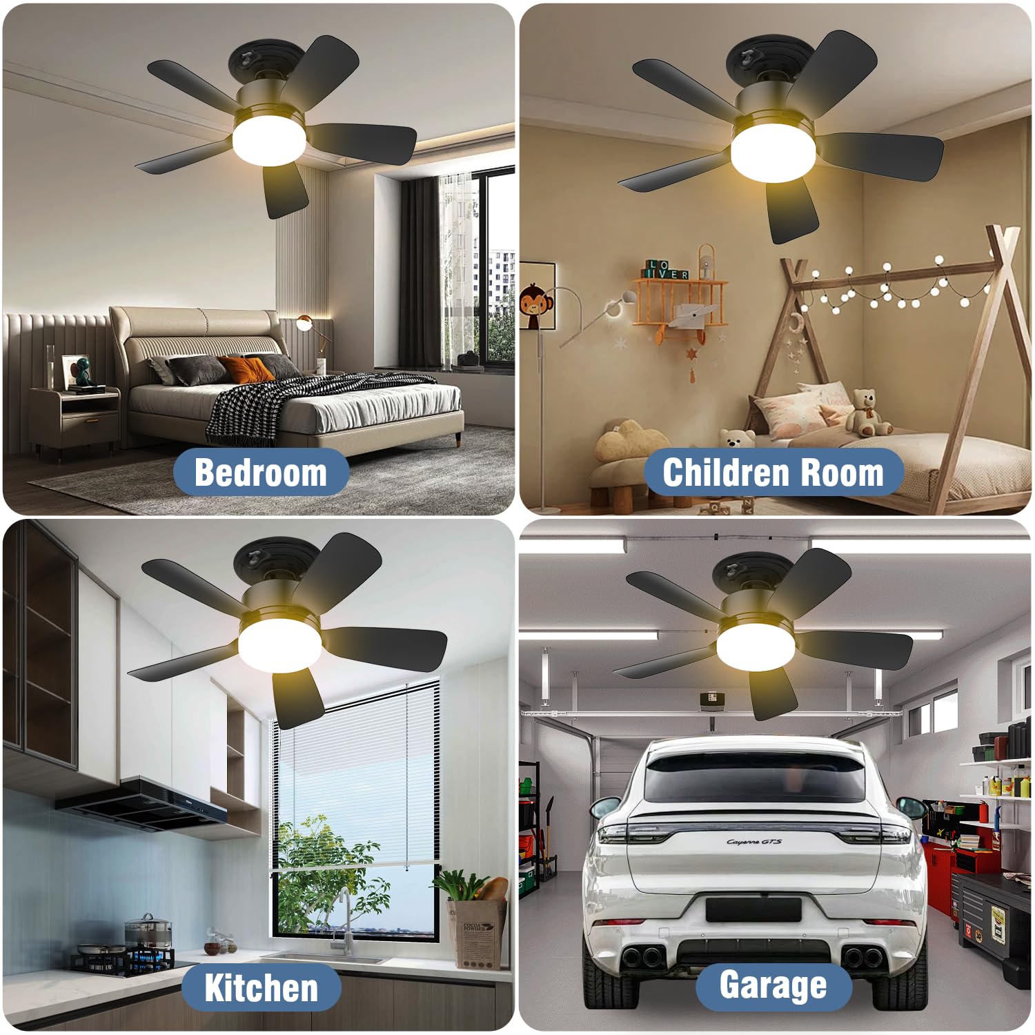 Aupuslite compact ceiling fan fits small spaces