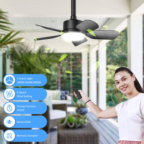 Outdoor damp-rated canopy fan keeps gazebos comfortable during warm evenings.
