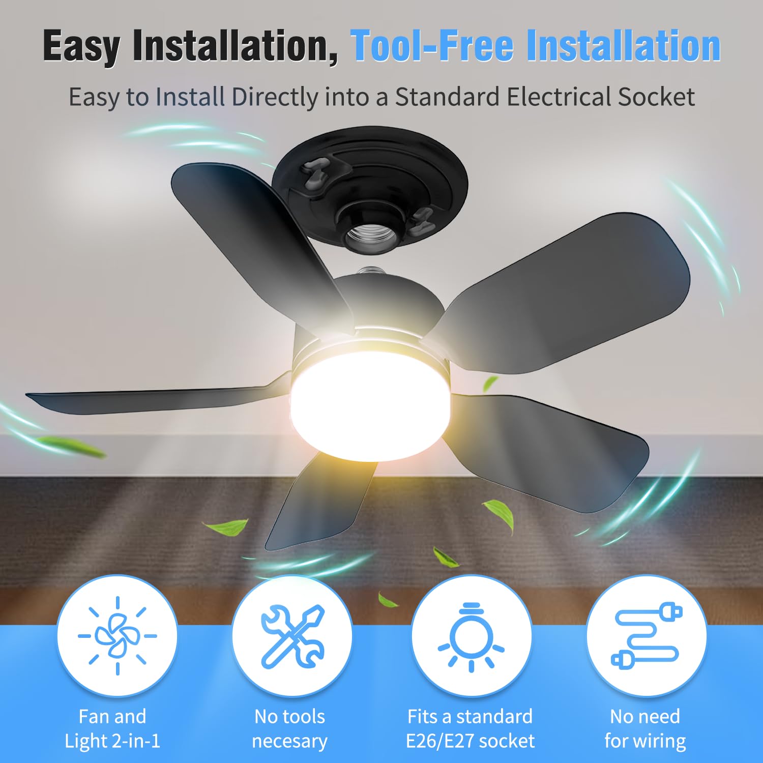 Aupuslite unit designed to cover 150-250 square feet with airflow and light