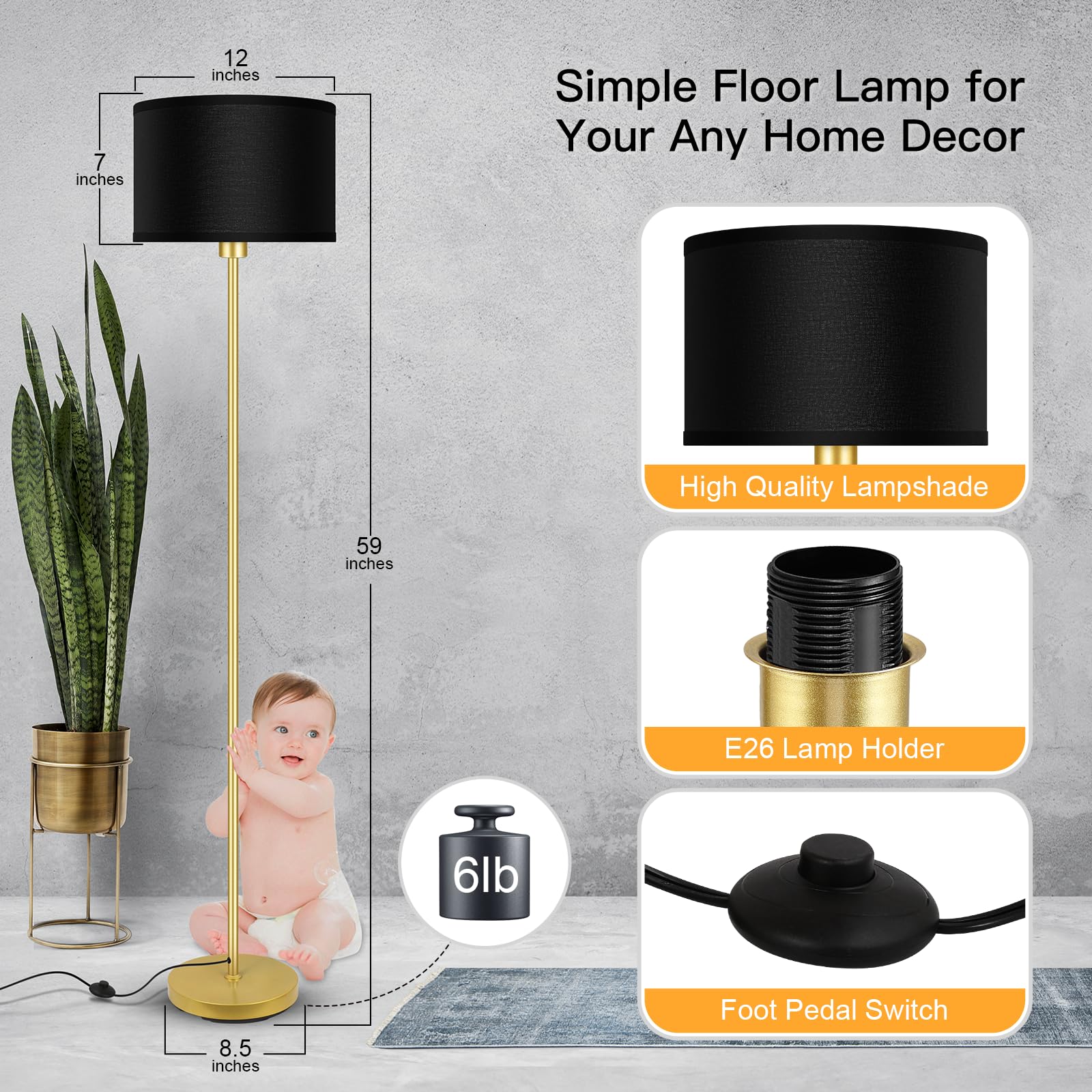 AUQUEE floor lamp live room setup showcases versatile decor pairing.