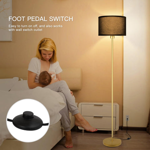AUQUEE floor lamp with foot switch enables easy hands-free control.