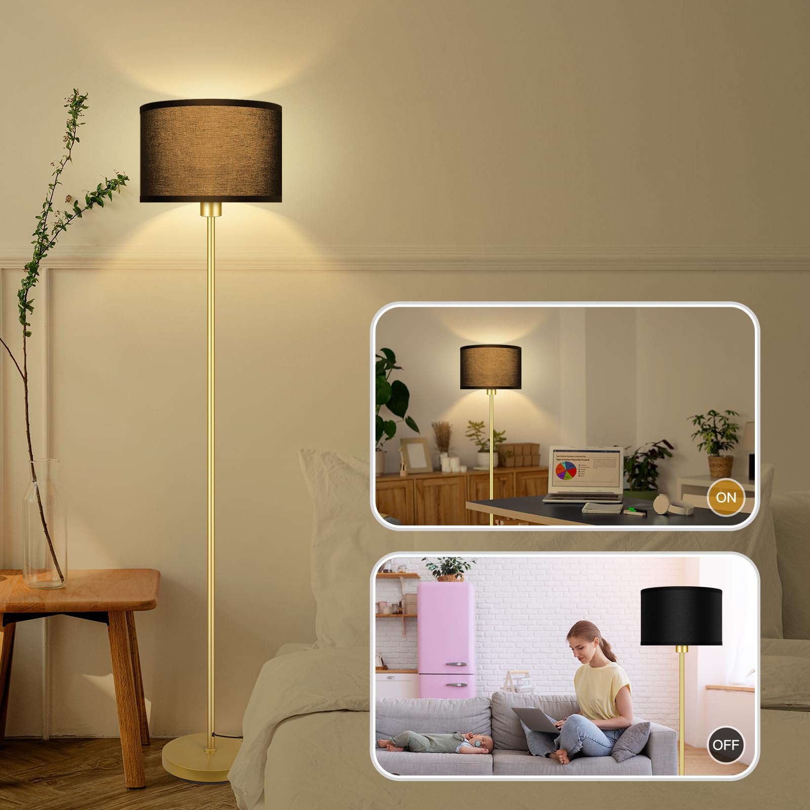 AUQUEE linen shade detail demonstrates premium fabric that softens direct light.