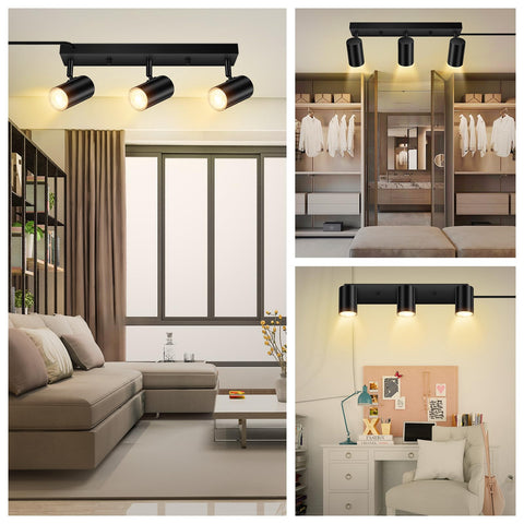 AUQUEE track head rotation for precise light angles on cabinets and art