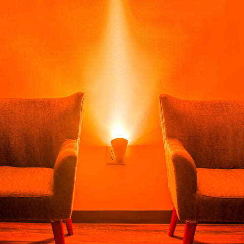 AURAGLOW wall-wash light creates a soft inviting room ambiance.
