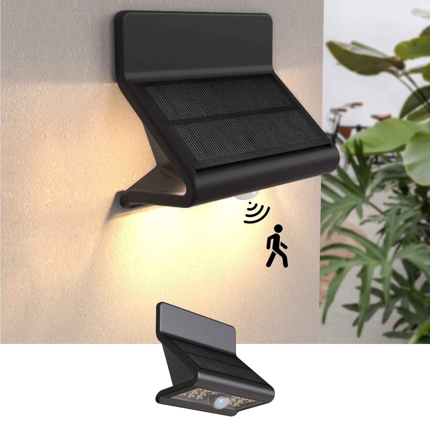 AURAXY motion sensor outdoor light with optical lens illuminating the front door area safely.