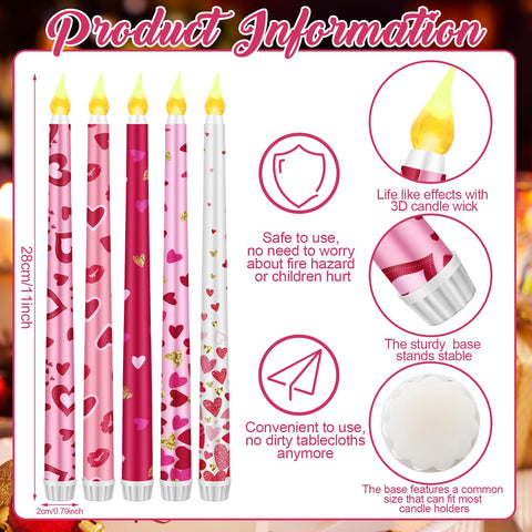 Aurelema 11-inch flameless candles in pink and red colors