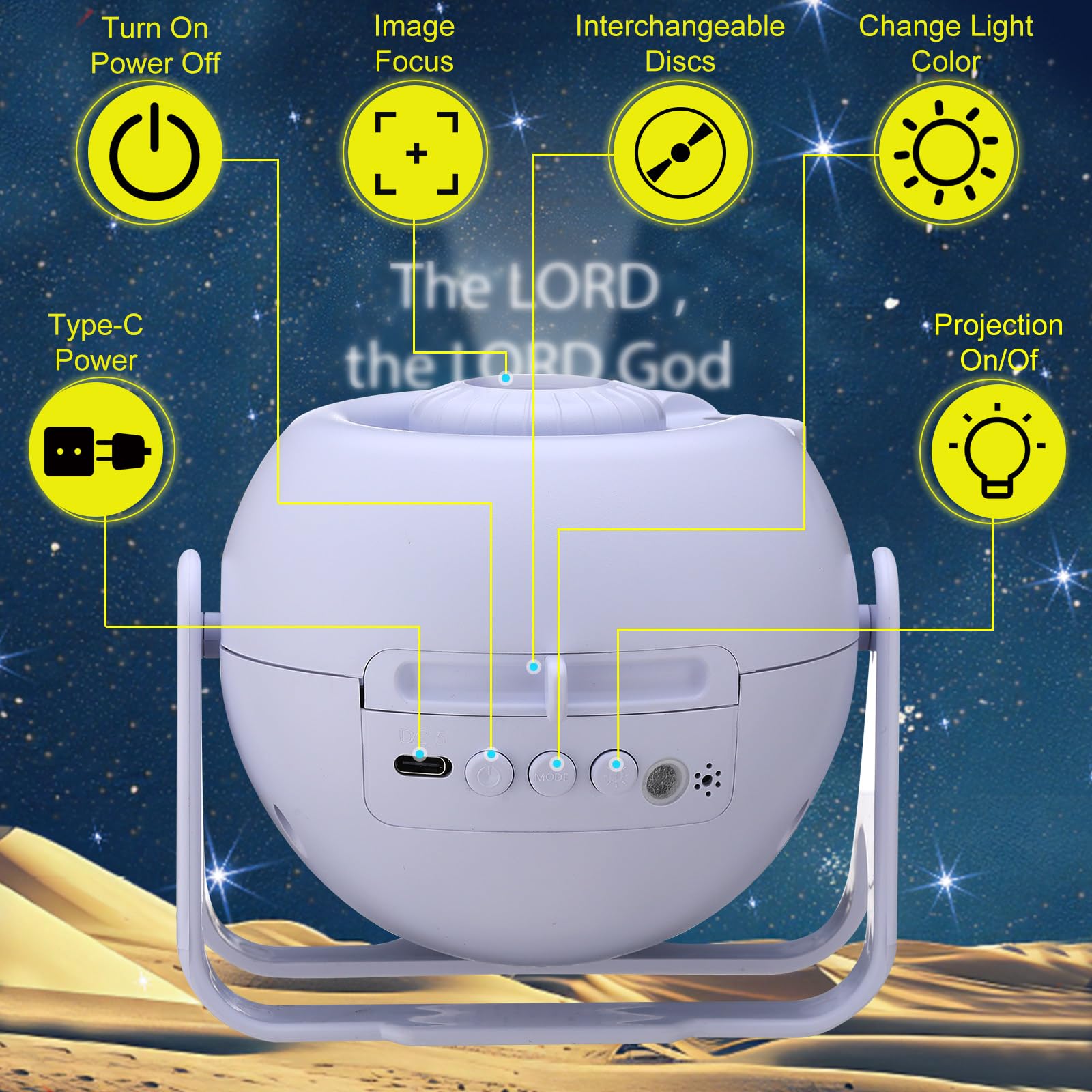 Aurelema Bible Projection focus-adjust enables crisp scripture projection at various viewing distances