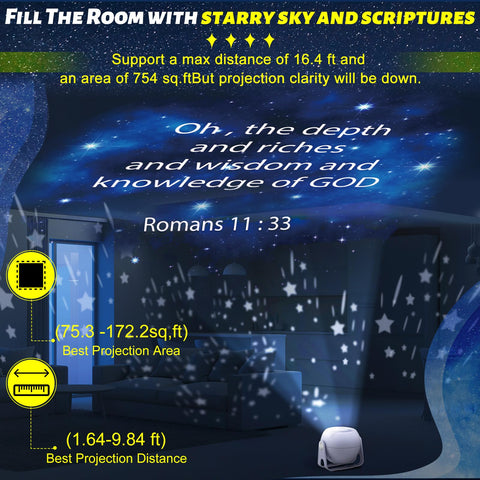 Aurelema Bible Projection star-dome adds celestial ceiling glow for tranquil evenings