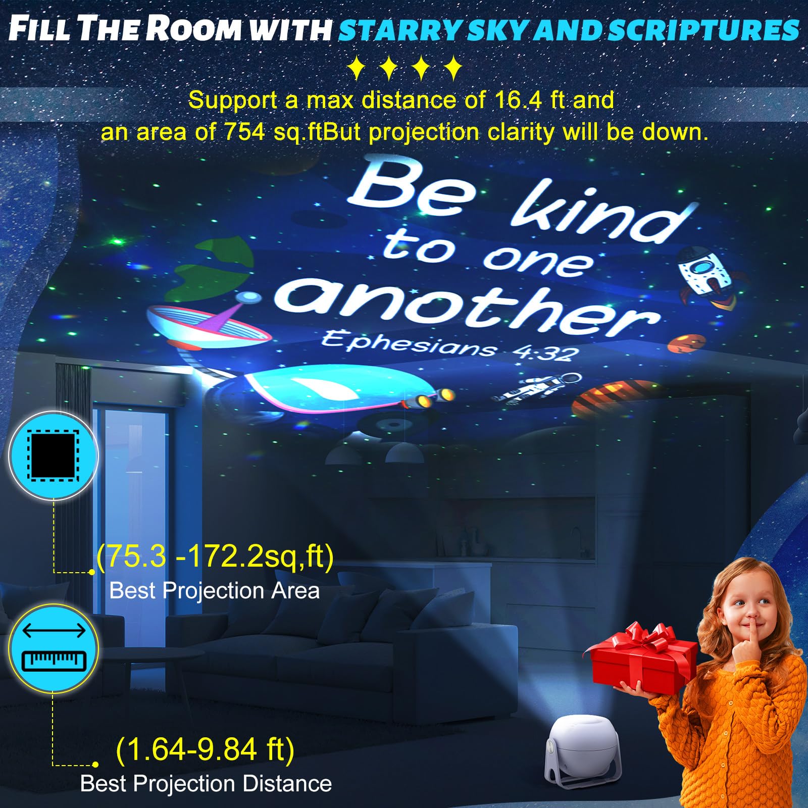 Removable dome reveals starry illumination in the Aurelema projector