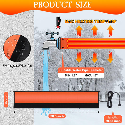 Aurelema self-regulating blanket installed on a faucet for winter protection