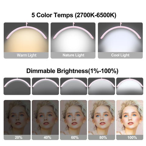 AURELLE Half Moon Lash Light 4x magnifier supports precise details.