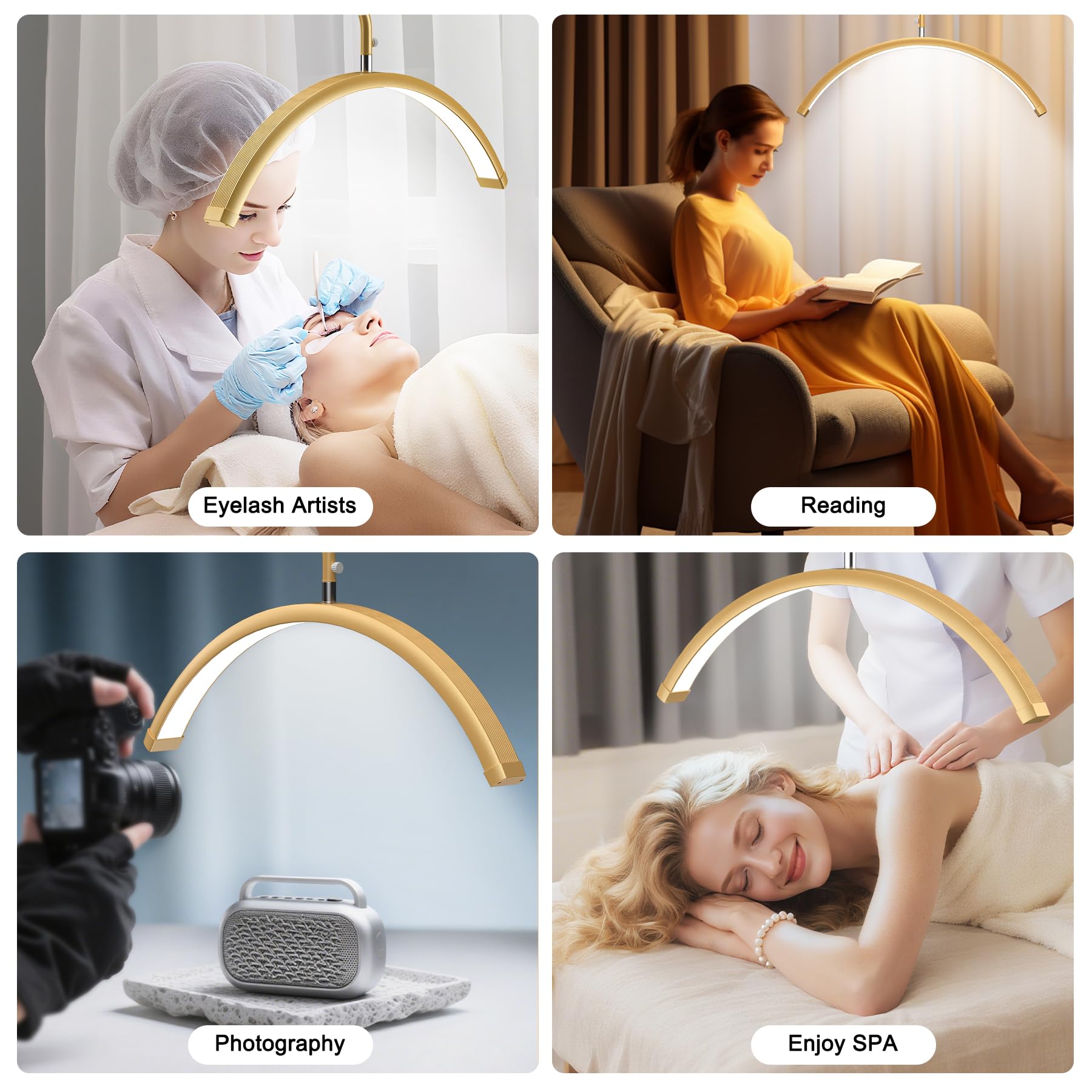 AURELLE Half Moon Lash Light includes wireless remote within 16.4 ft for hands-free control