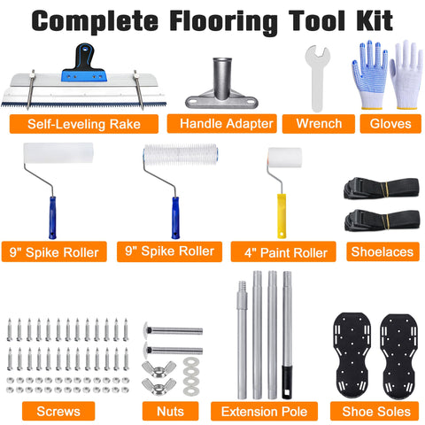 Aurixus 9-inch spike roller removes bubbles on large floor areas.