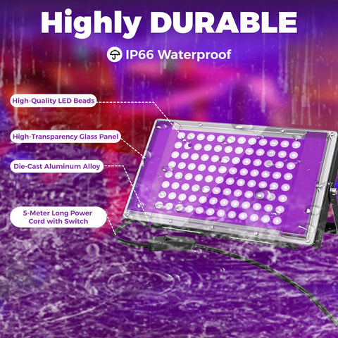 AUROHOPE 100W black light side mount demonstrates versatile installation options