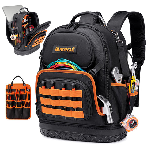 AUROPEAK 96-pocket HVAC tool backpack front view for organized professionals
