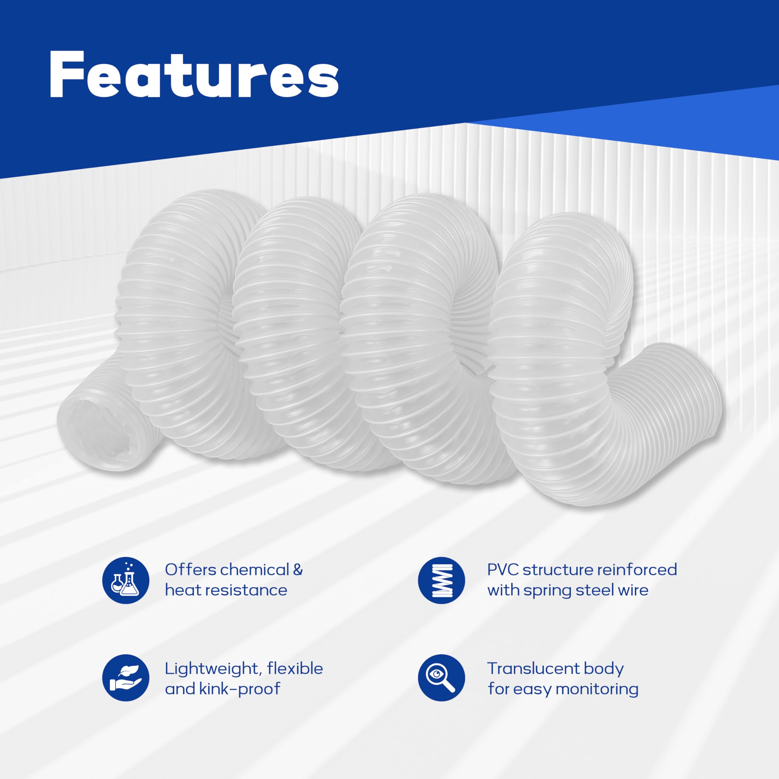 AuroraReveal corrugated flexible hose adapts to shop layouts and routes
