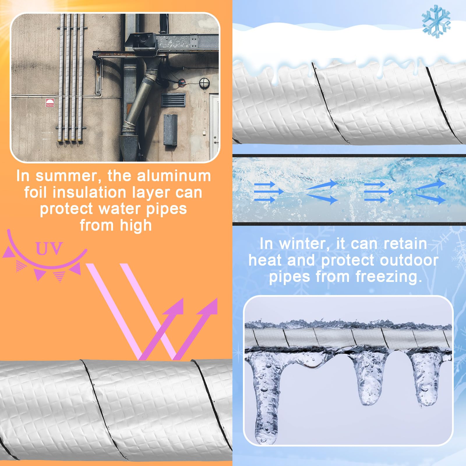 Auroray pipe insulation protects pipes and maintains insulation in varied conditions.